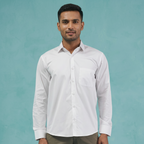 White Cotton Solid Formal Shirt