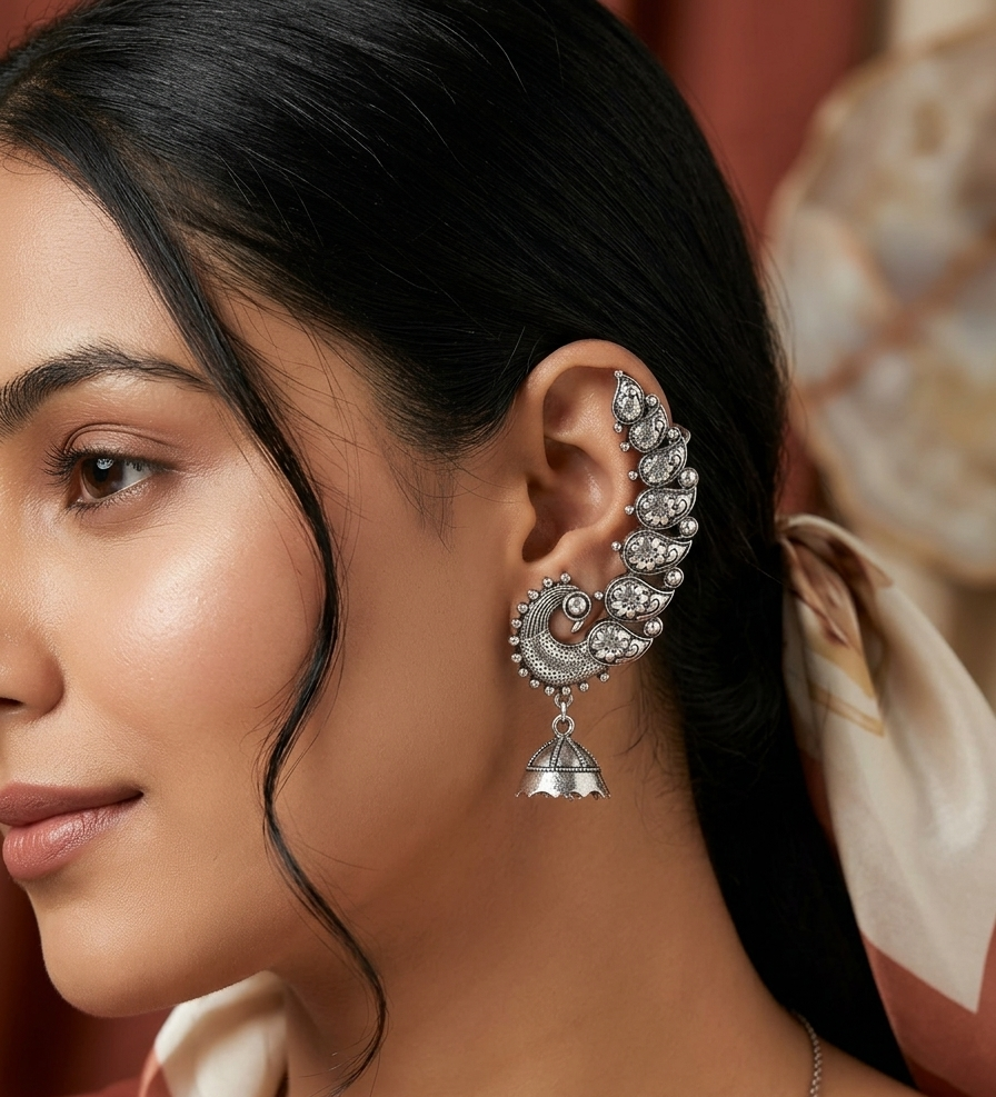 Elegant Peacock Jhumka Earrings
