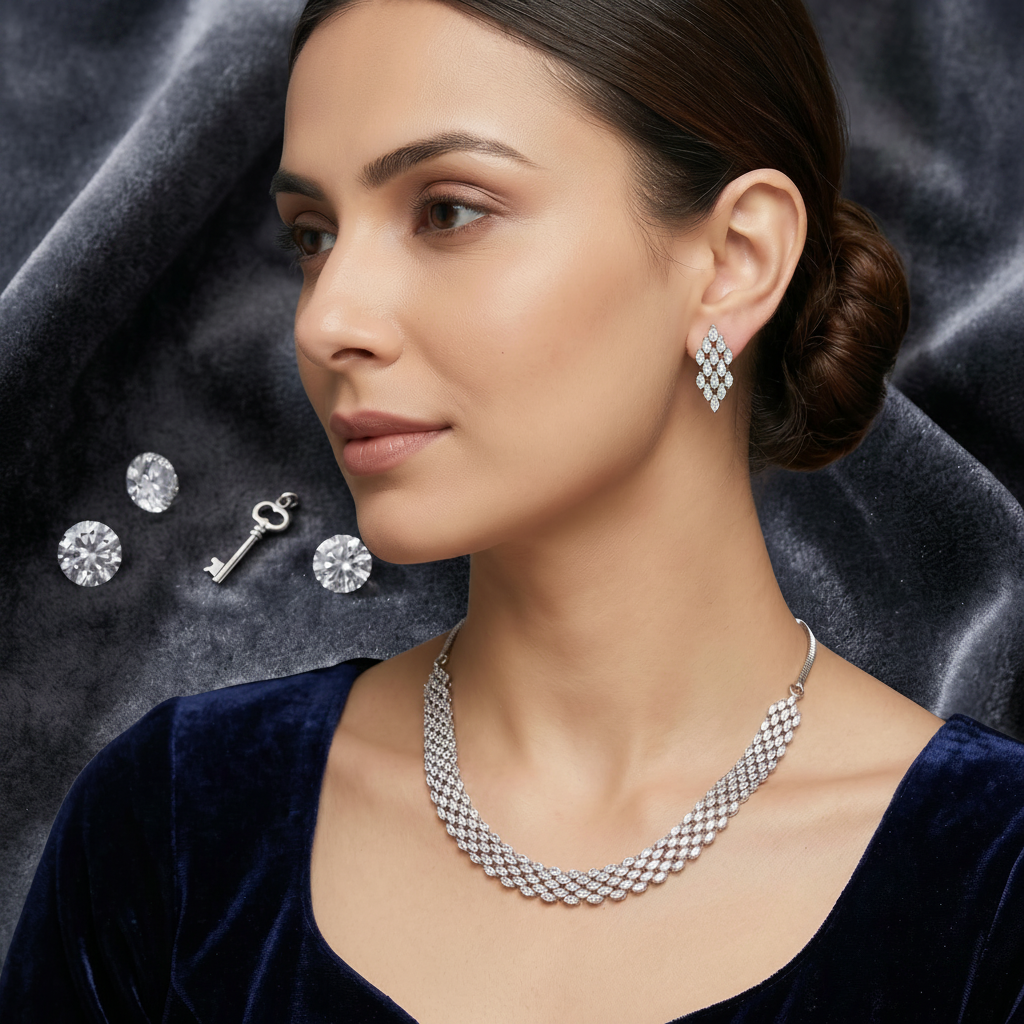 Crystal Cascade Choker Set