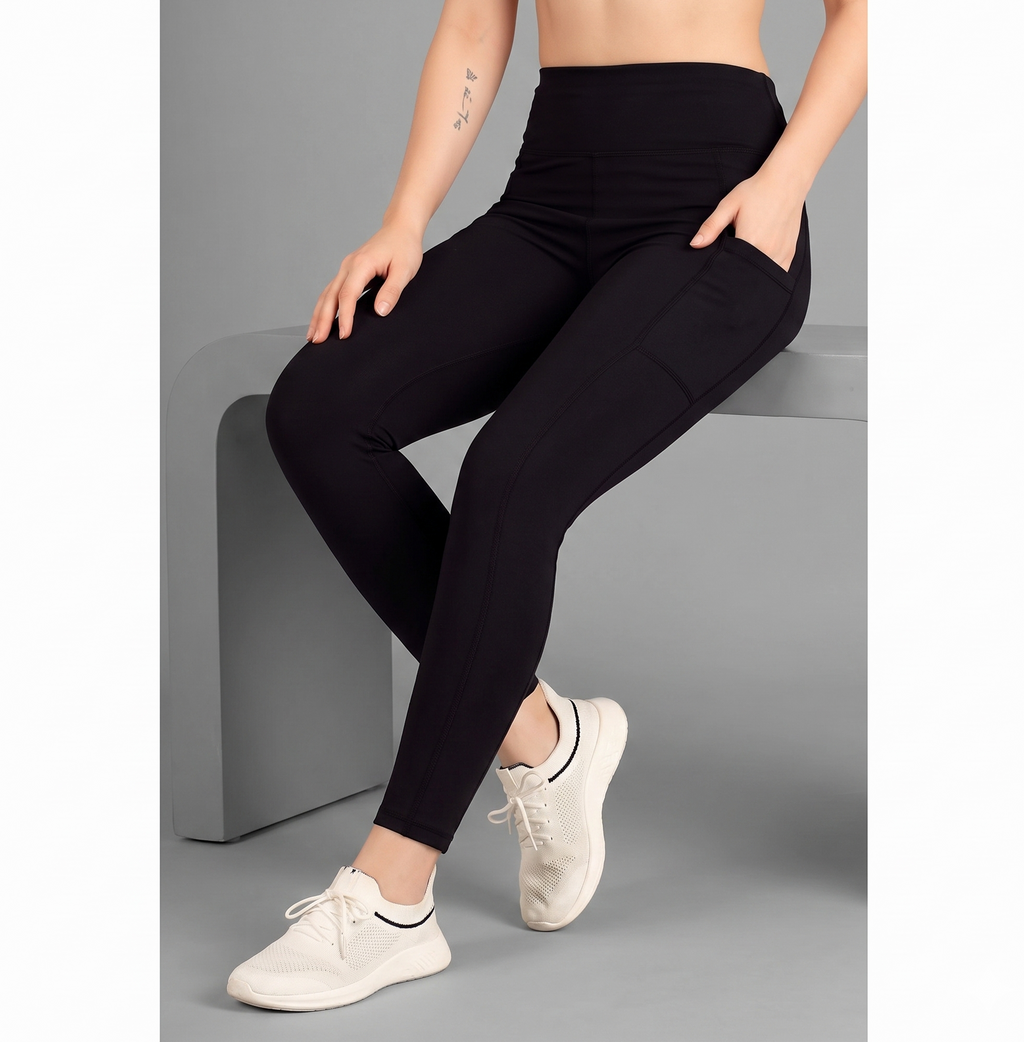 Black Ankle length High Waisted Tights
