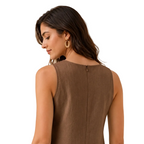 Brown A-Line Midi Dress