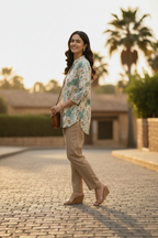 Printed Beige Short Top