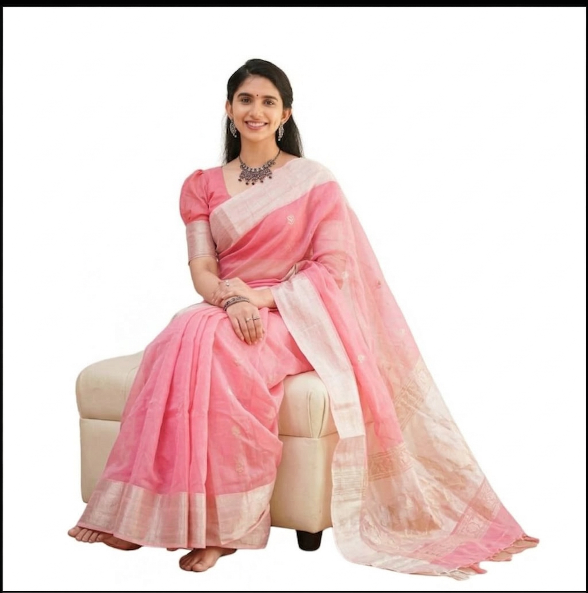 Pink Silk Saree