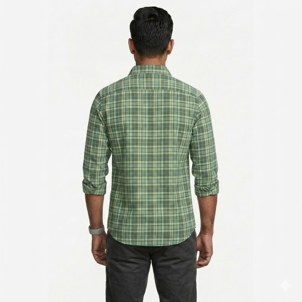 Men’s Teal & Yellow Plaid Shirt