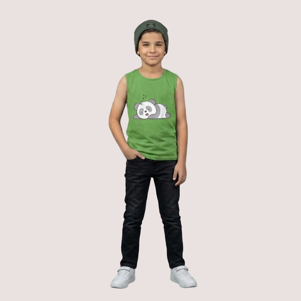 Green Panda Sleeveless Tee