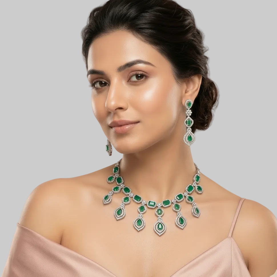 Emerald Royalty Necklace Set