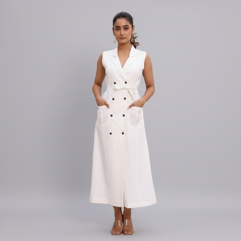 Sleeveless Trench Dress