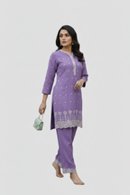 Purple Artisan Embroidered Co-Ords
