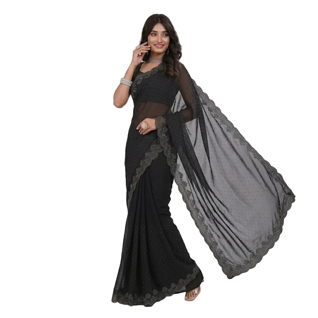 Black Embellished Saree