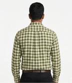 Men's Green Cotton Blended Shirt