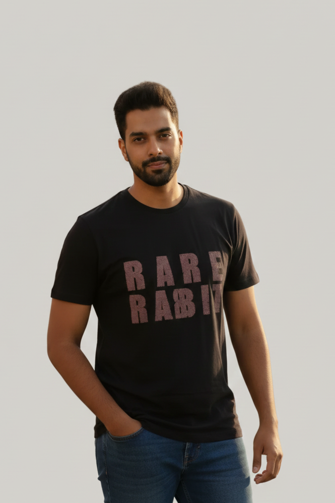 Rare rabbit black T-shirt