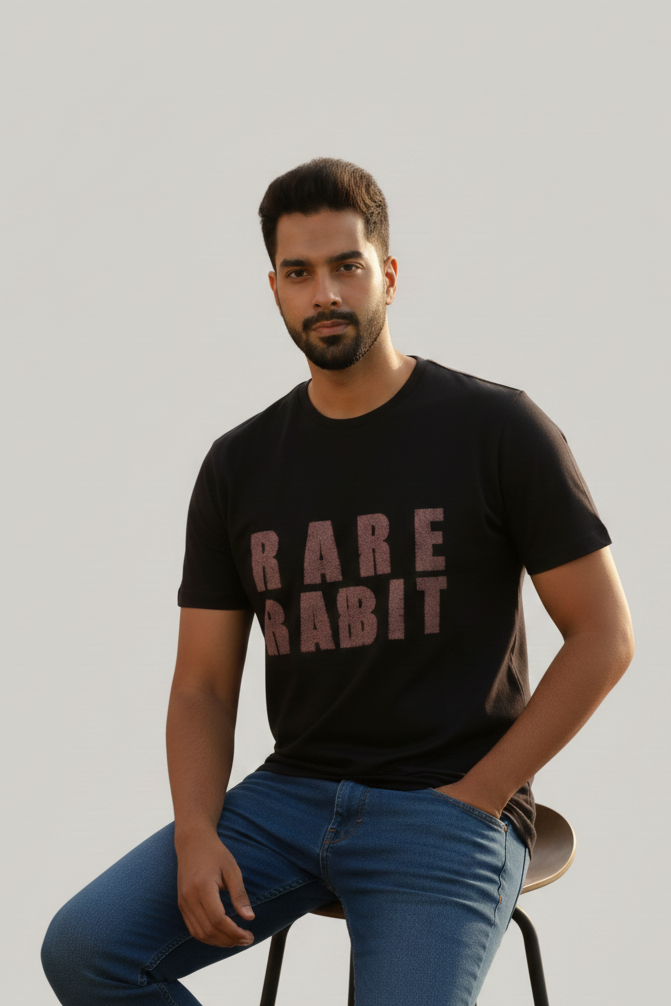 Rare rabbit black T-shirt