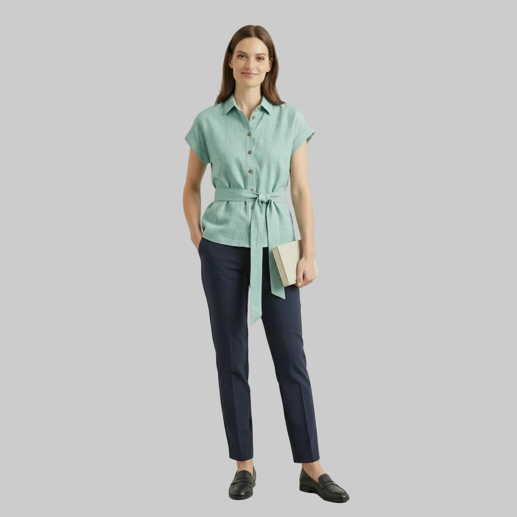 Tie-Waist Tunic Shirt