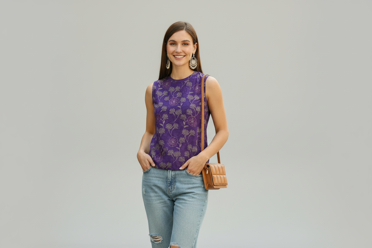 Royal Bloom Jacquard Tank