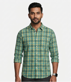 Men’s Teal & Yellow Plaid Shirt