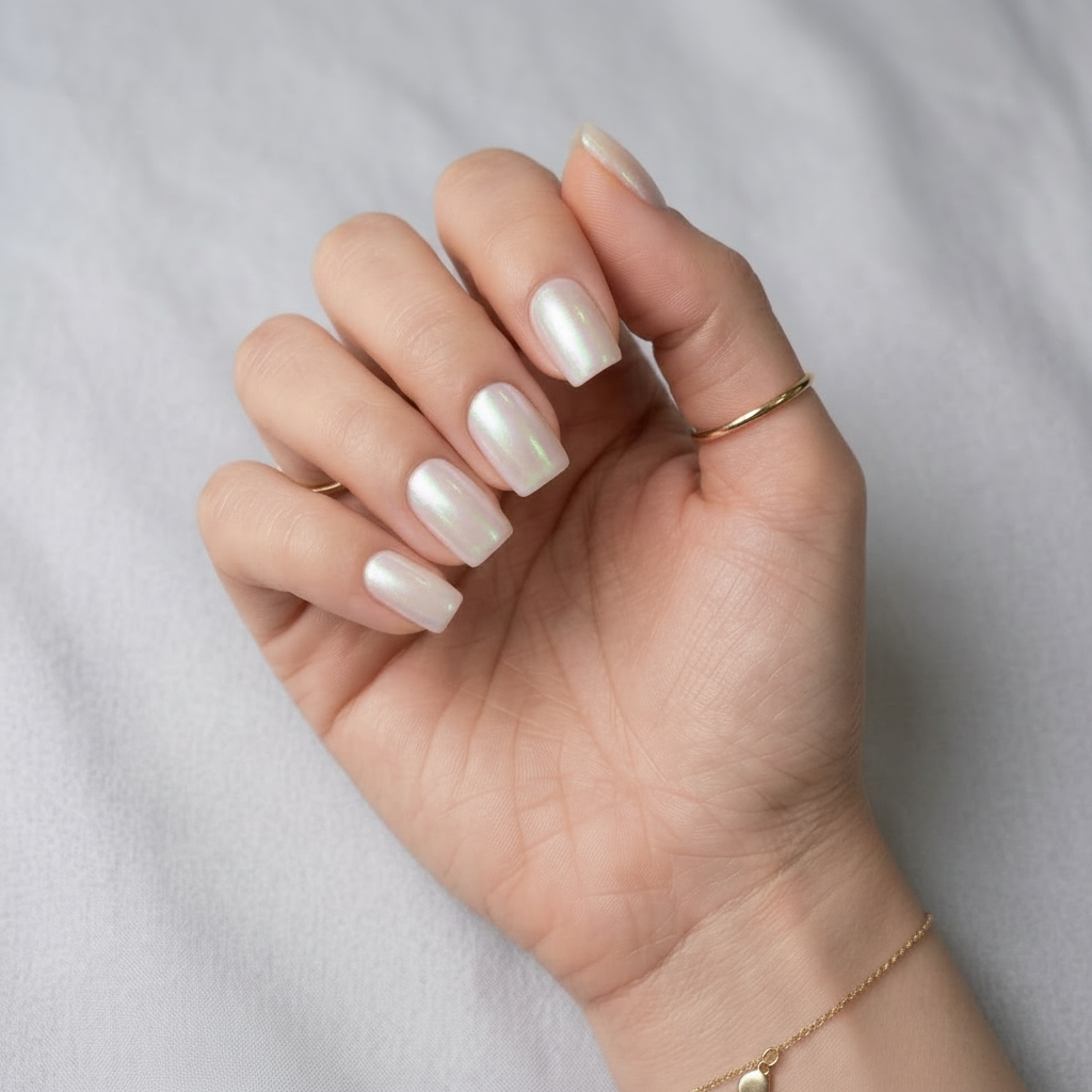 Pearl White Press-On Nails Set