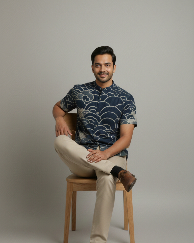 Cloud layer Vintage Print Shirt
