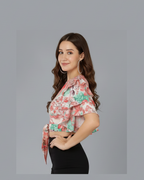 Peach Floral Top