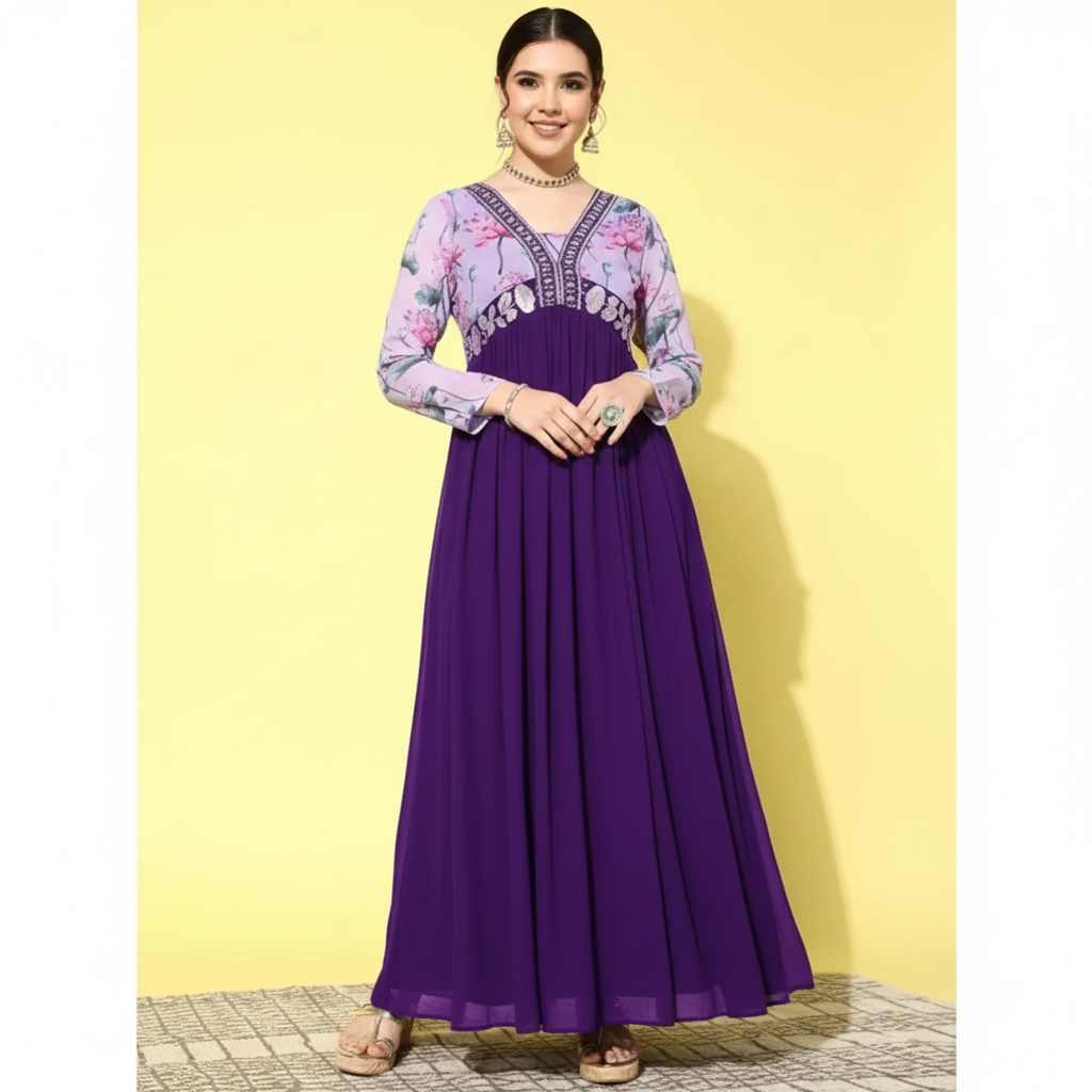 Purple Georgette Kurti