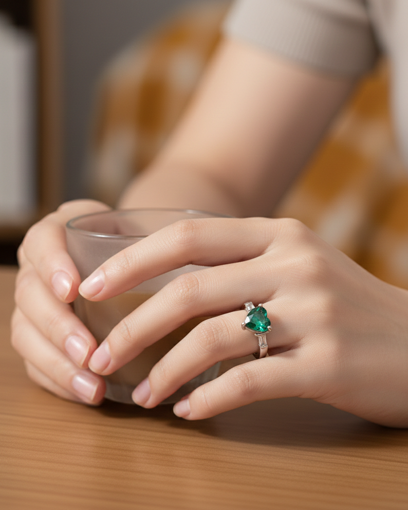 Emerald Heart Ring