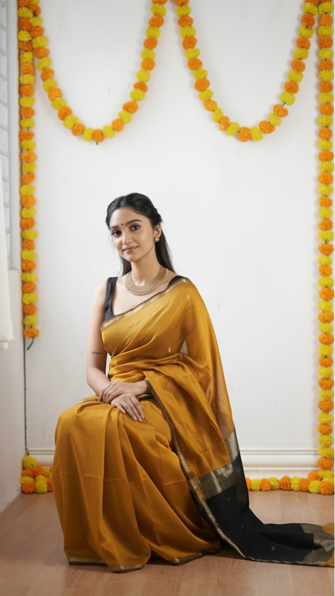 Yellow Cotton Saree