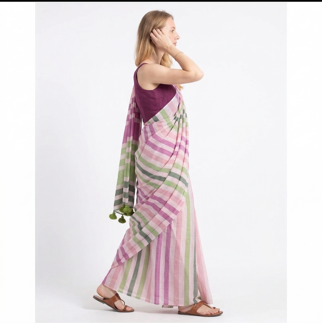 Linen Saree with Tassels