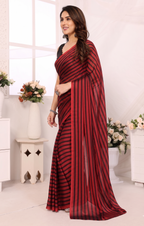 Red & Black Easy to wear Saree
