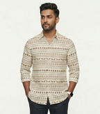 Men’s Festive Reindeer & Fir Print Shirt