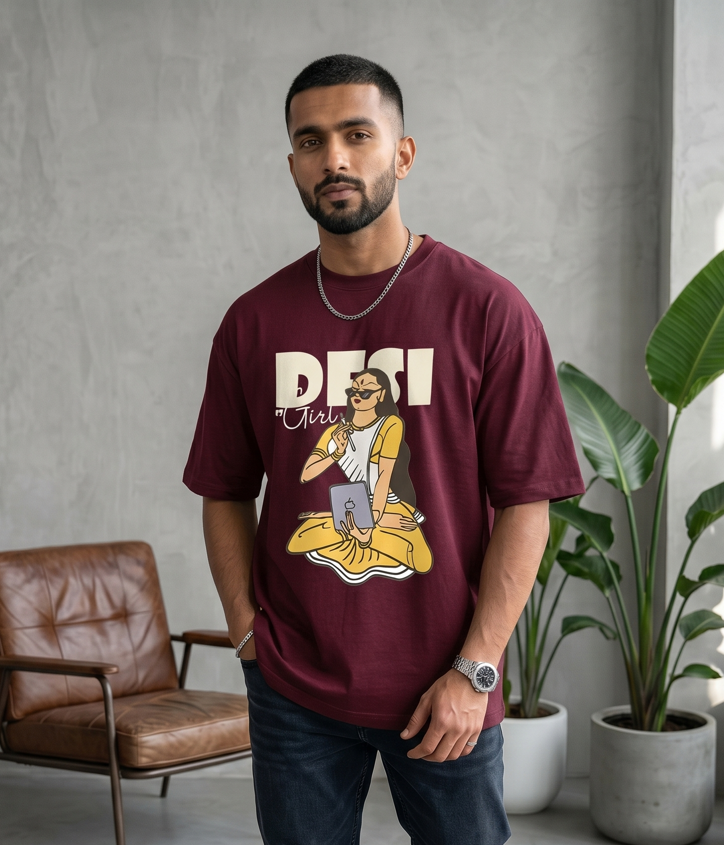Desi It Girl Wine T-Shirt