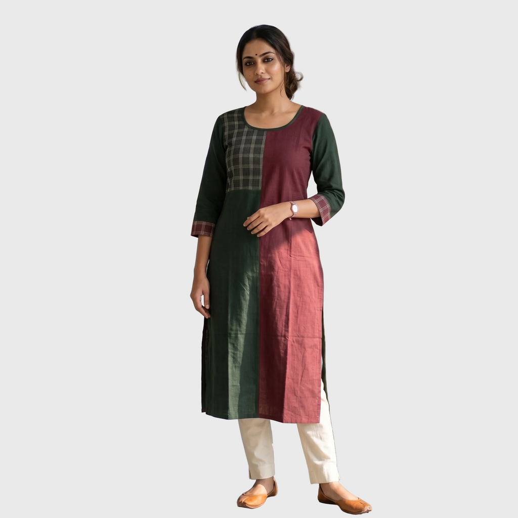 Contrast Panel Kurta