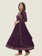 Purple Crimson Anarkali Suit