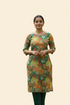 Green Floral Printed Kurti