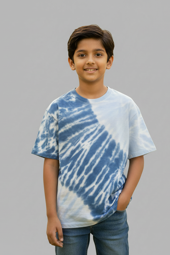 Oversize Fit Blue Tie n Dye T-Shirt