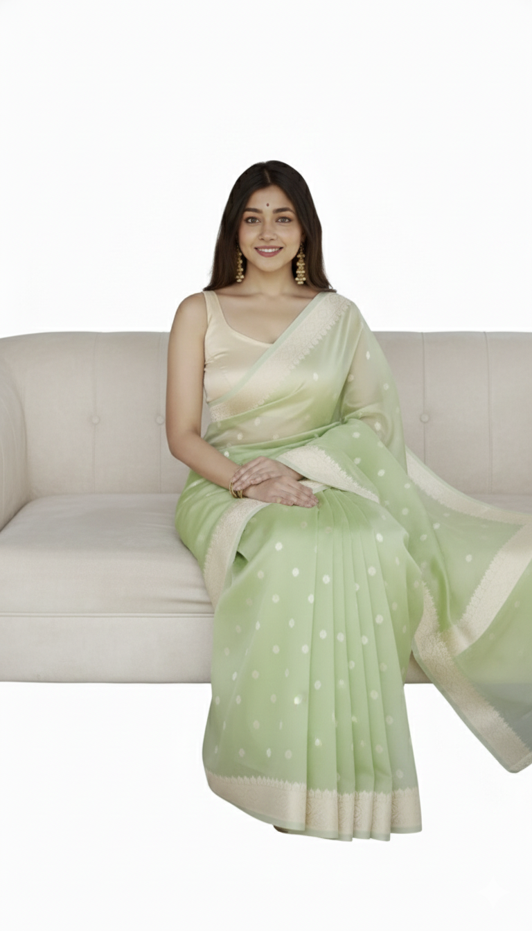 Pista Cotton Saree