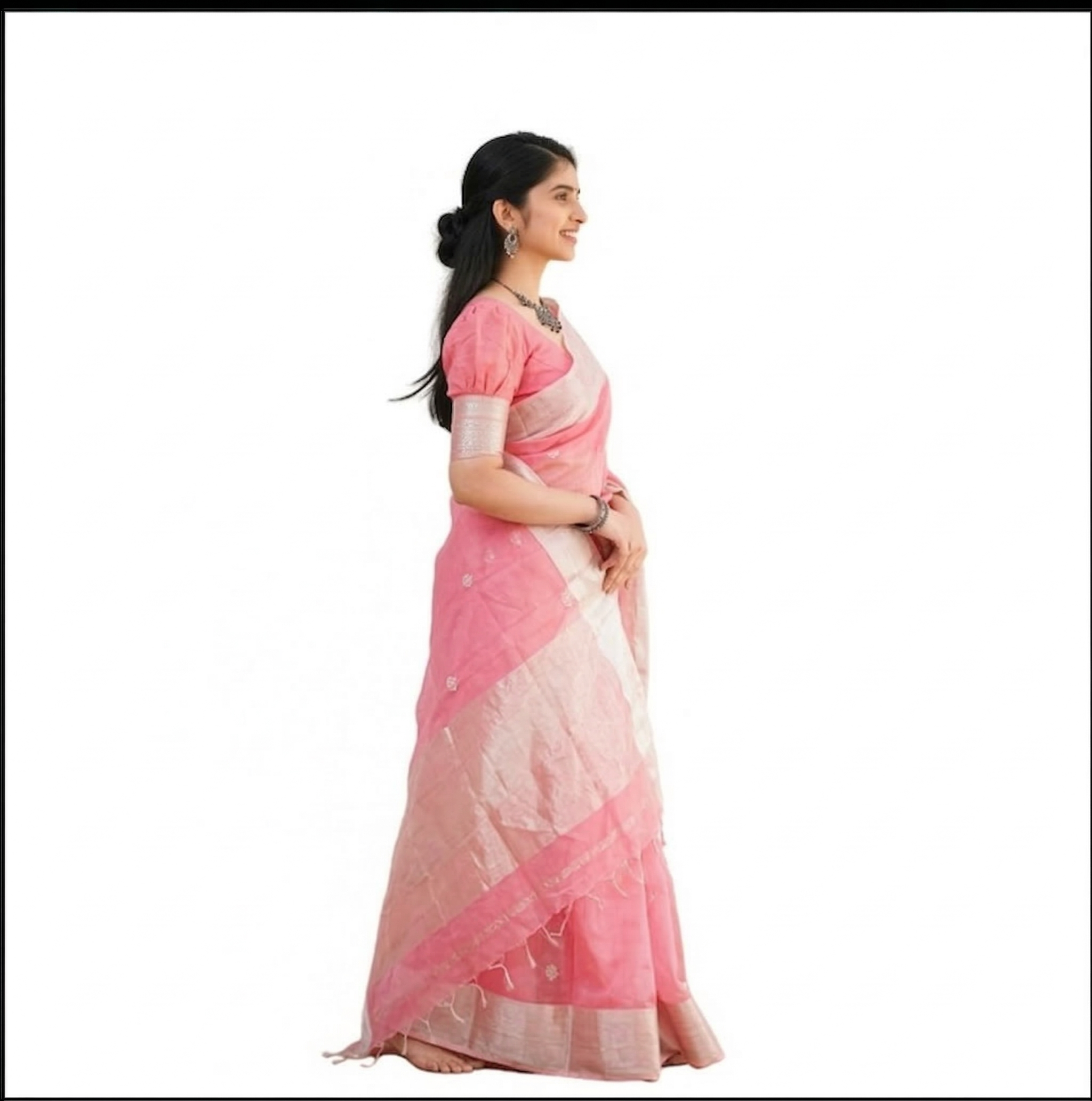 Pink Silk Saree