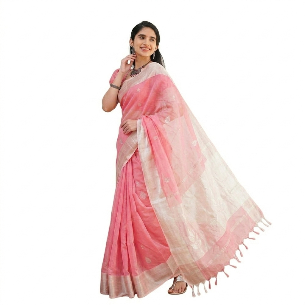 Pink Silk Saree