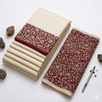 White Linen Printed Saree