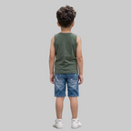 Dark Green Elephant Sleeveless Tee