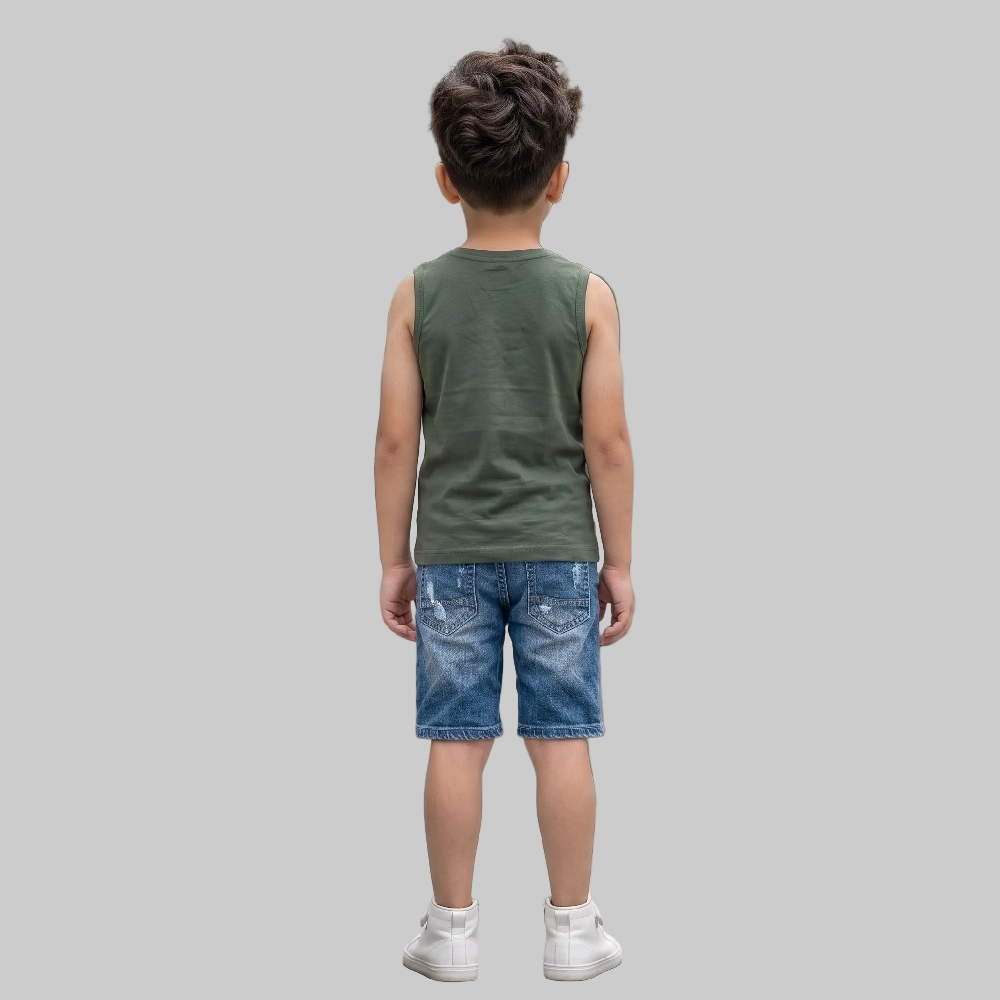 Dark Green Elephant Sleeveless Tee