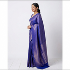 Purple Elegance Litchi Silk Saree