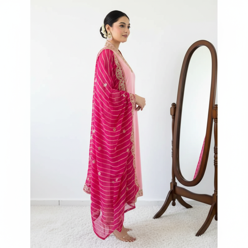 Pink Festive Salwar Kameez