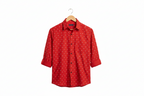Vibrant Red Dotted Casual Shirt