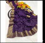 Purple Silk Printed Saree