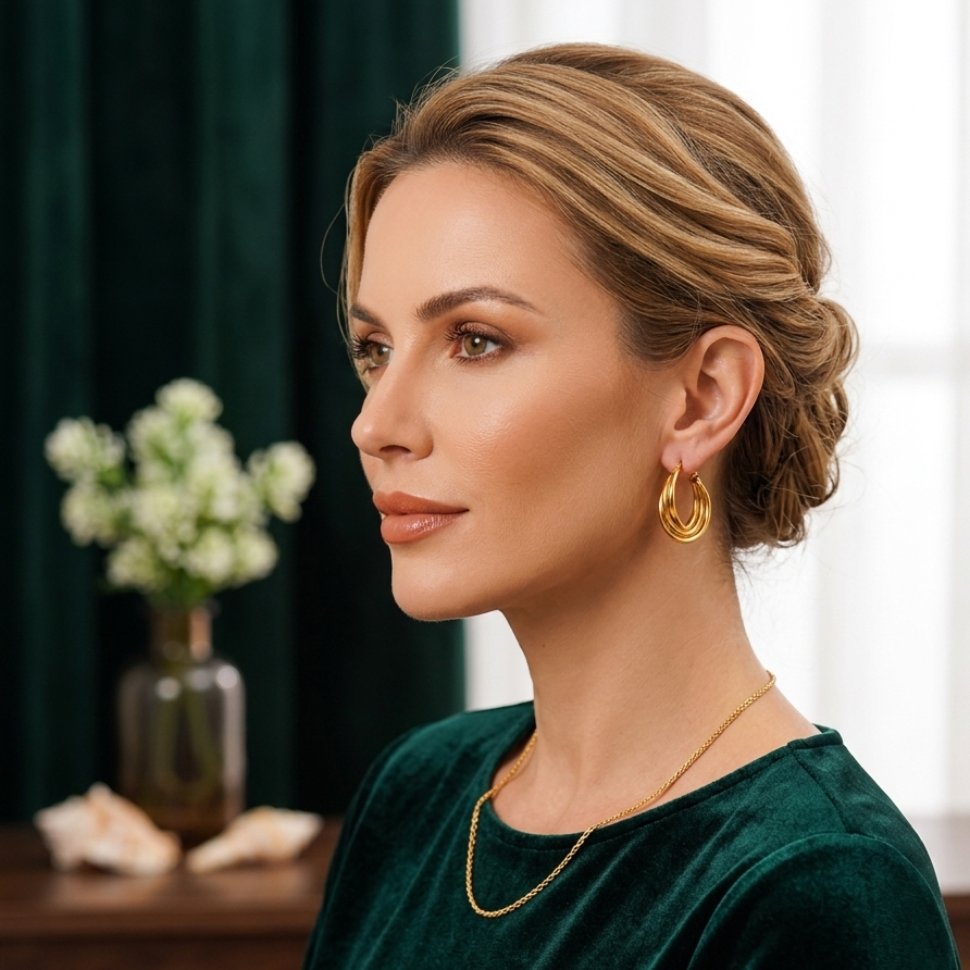 Triple Band Hoop Earrings