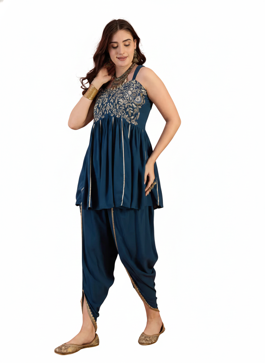 Indo-Western Dhoti & Peplum Top Set