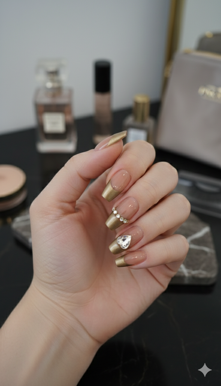 Press-On Nails With Gems
