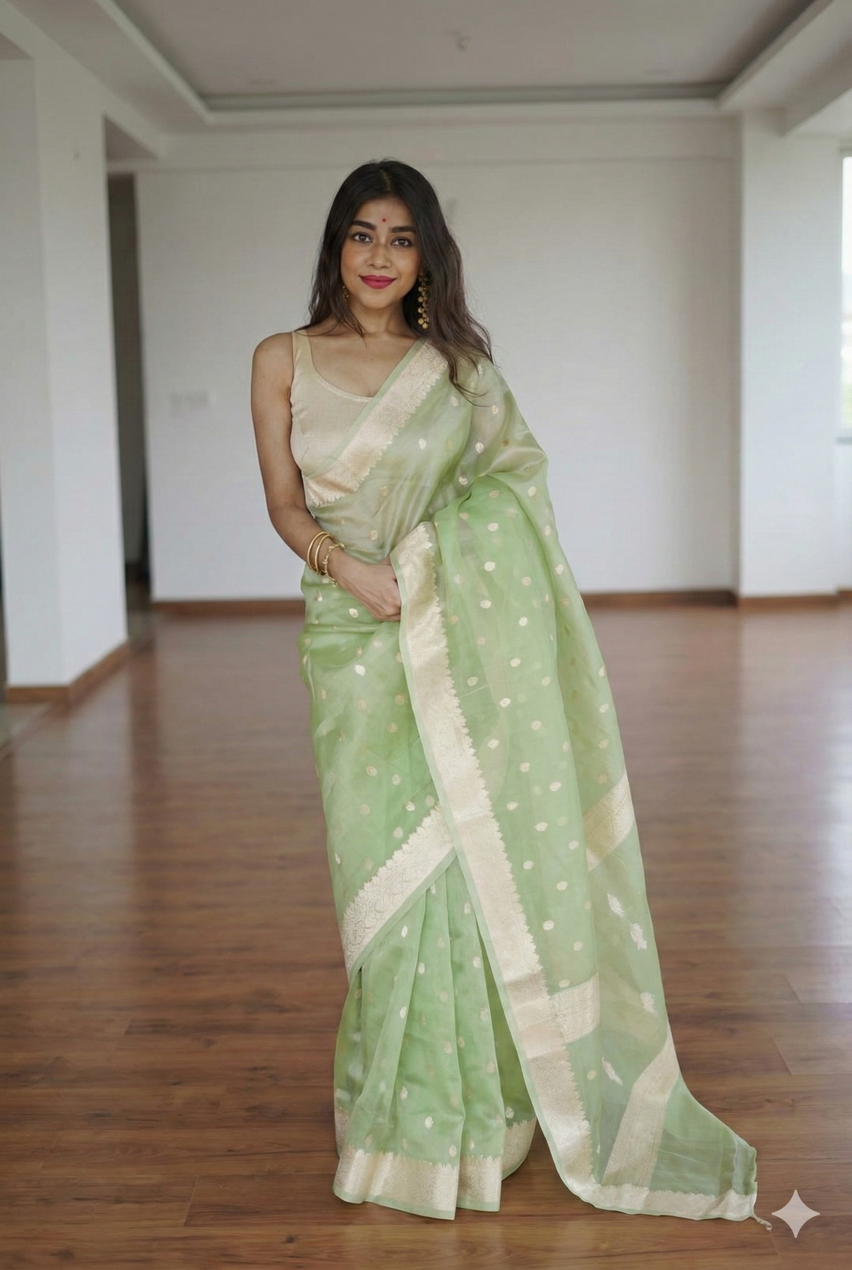 Pista Cotton Saree