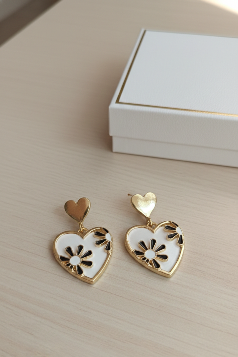 Heart Drop Earrings