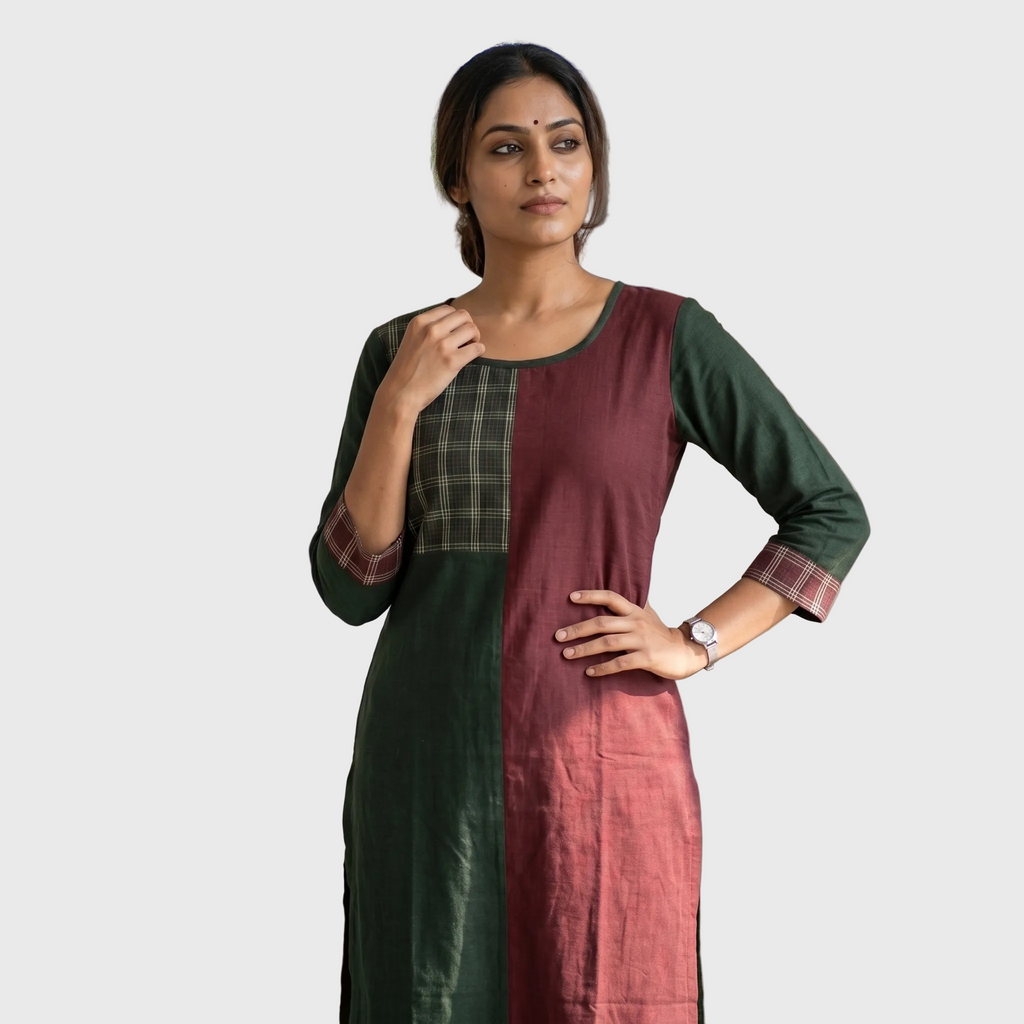 Contrast Panel Kurta