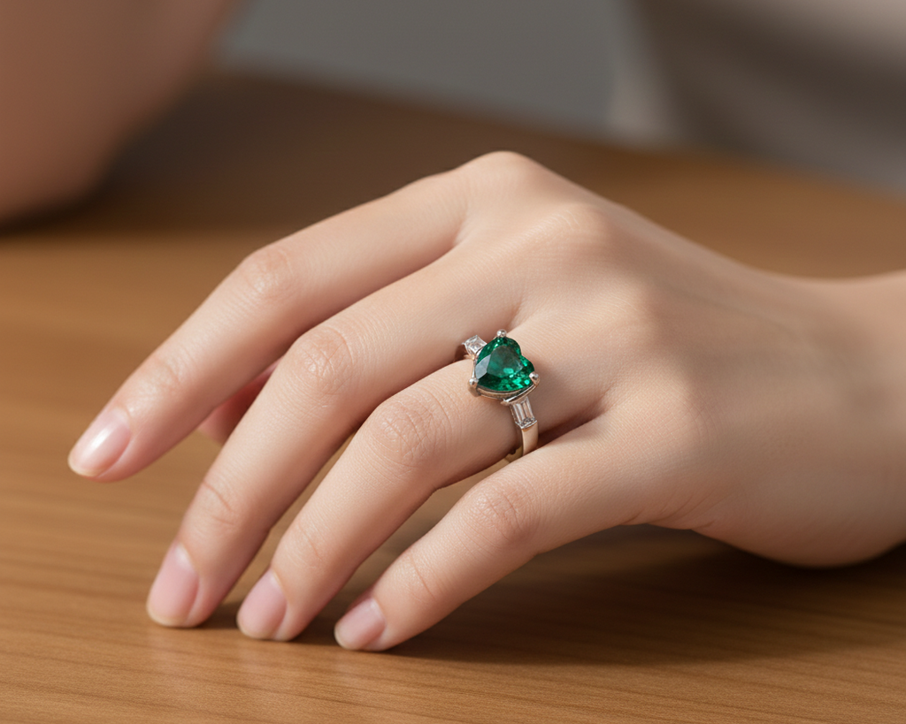 Emerald Heart Ring